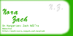 nora zach business card